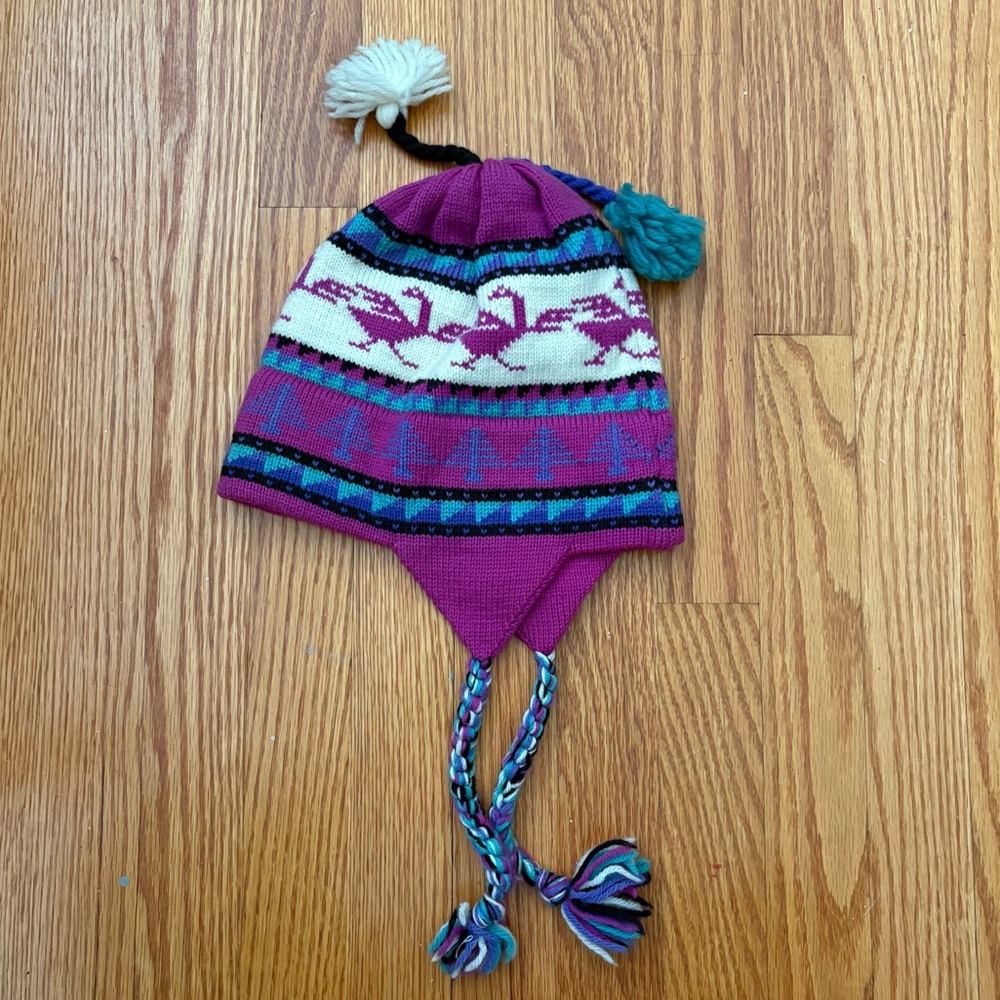Mountain Ladies & Ewe Warm Hat Tassels Eat Covers 100% Wool Vintage USA Vermont
